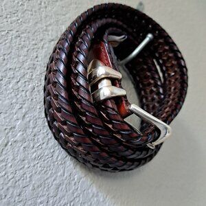 Fossil Modern Brown Braided Leather Belt - Size 38